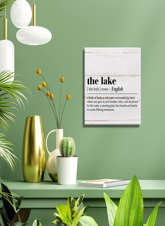 YIDOU Country the Lake Definition Canvas Prints Wall Art Decor Desk Sign Lake Themed Poster Painting Framed Artwork 8 x 8 Inch Summer Rustic Home Shelf Wall Decoration - Image 4