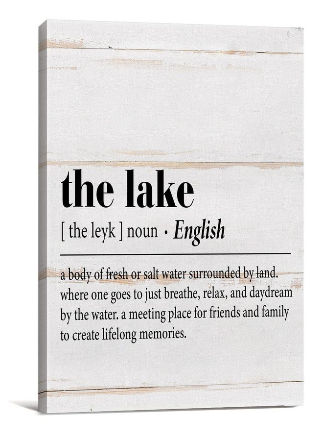 YIDOU Country the Lake Definition Canvas Prints Wall Art Decor Desk Sign Lake Themed Poster Painting Framed Artwork 8 x 8 Inch Summer Rustic Home Shelf Wall Decoration - Image 1