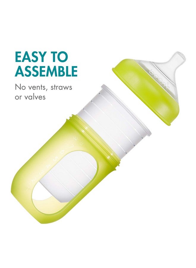 Boon Nursh Reusable Replacement Pouch with Collapsible Silicone Pouch Design - Everyday Baby Essentials - Stage 2 Medium Flow Baby Bottles - Gray - 8 Oz - Image 2