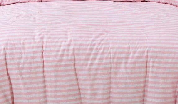 DECOR2ADMIRE مجموعة شراشف سرير مزدوج مطبوعة من قطن DECOR2ADMIRE بعدد خيوط 300 بحجم كوين مع غطاءين وسادة للمنزل - (خطوط وردية فاتحة، 60" x 78" +8" ملائمة) - Image 4