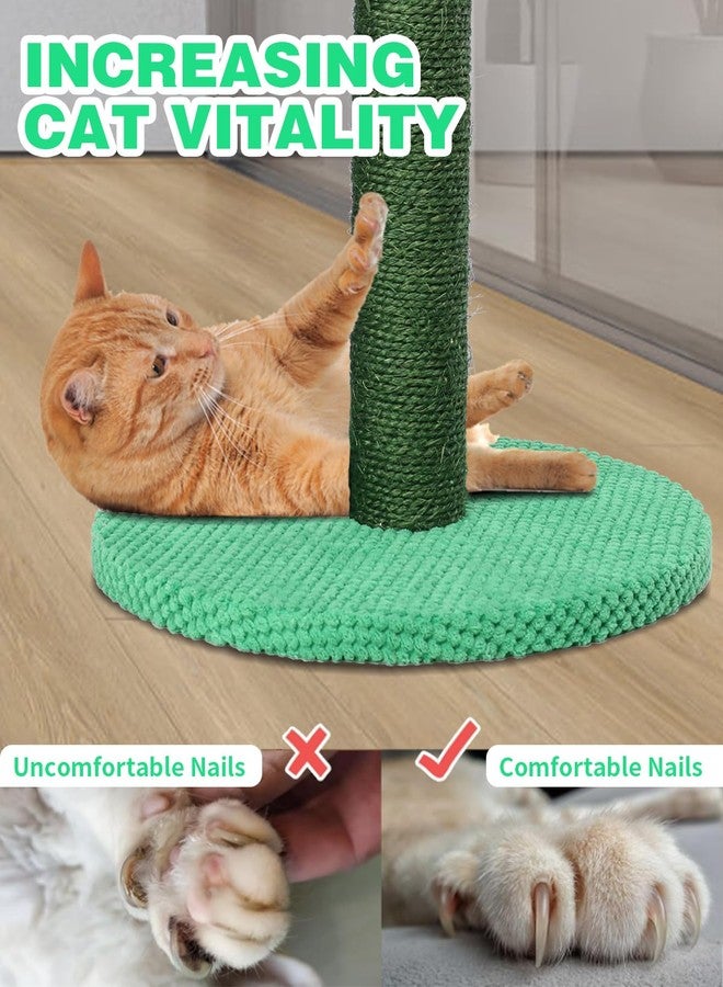 Bdor Cat Scratching Post, Cactus Cat Scratcher with Nature Sisal Rope for Indoor Adults Cats and Kitten, Resistant Carpet Scratch Post, Green - Image 2