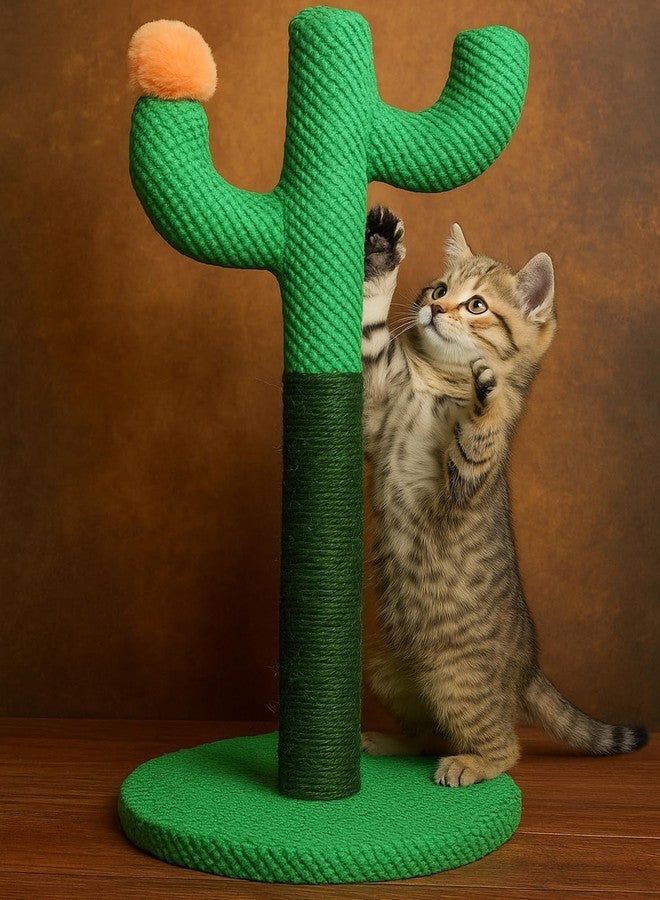 Bdor Cat Scratching Post, Cactus Cat Scratcher with Nature Sisal Rope for Indoor Adults Cats and Kitten, Resistant Carpet Scratch Post, Green - Image 1