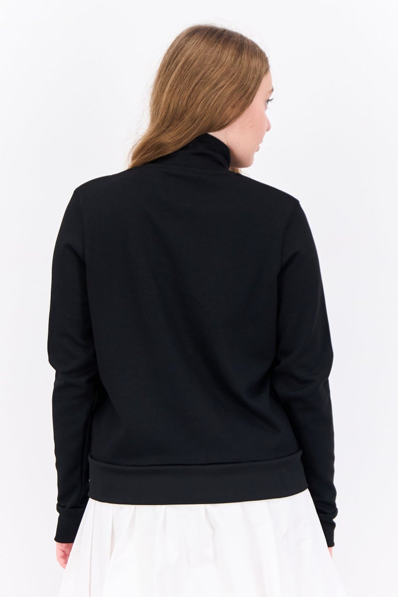 Lyle & Scott Women Embroidered Logo Full Zip Jacket, Black - Image 3