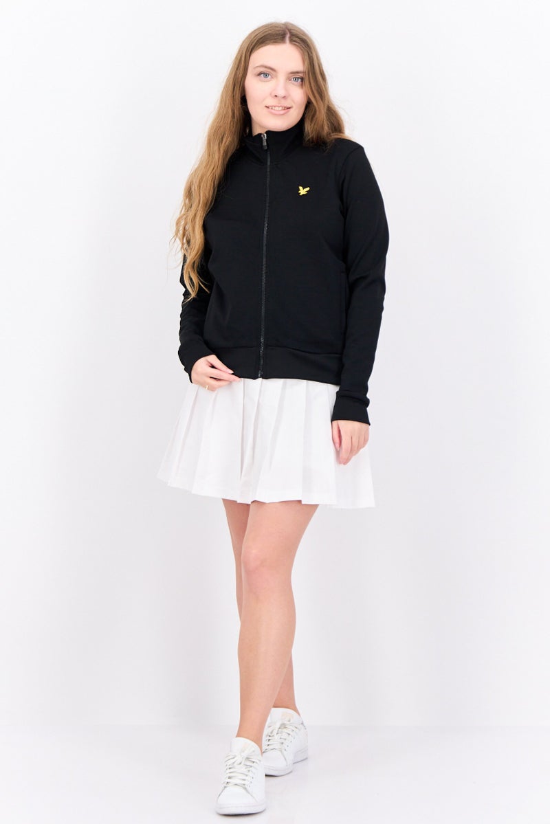 Lyle & Scott Women Embroidered Logo Full Zip Jacket, Black - Image 4
