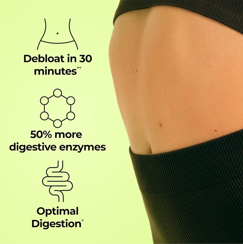HUM Flatter Me Extra Strength Digestive Enzymes  FastActing Bloat Relief for Digestive Health  Debloating Multi Enzyme Vegan 60 Servings - Image 2