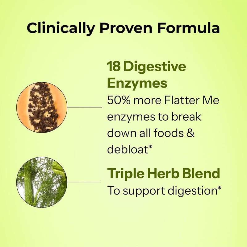 HUM Flatter Me Extra Strength Digestive Enzymes  FastActing Bloat Relief for Digestive Health  Debloating Multi Enzyme Vegan 60 Servings - Image 4