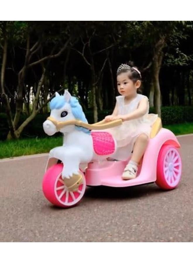 Kids Rideon Carriage With Light and Music - Pink  - Image 4