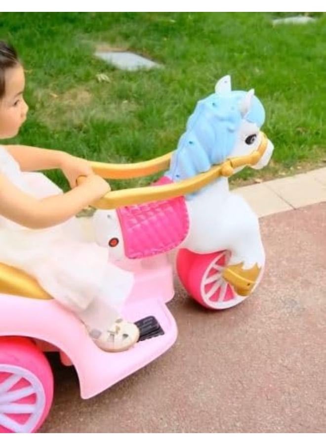 Kids Rideon Carriage With Light and Music - Pink  - Image 5