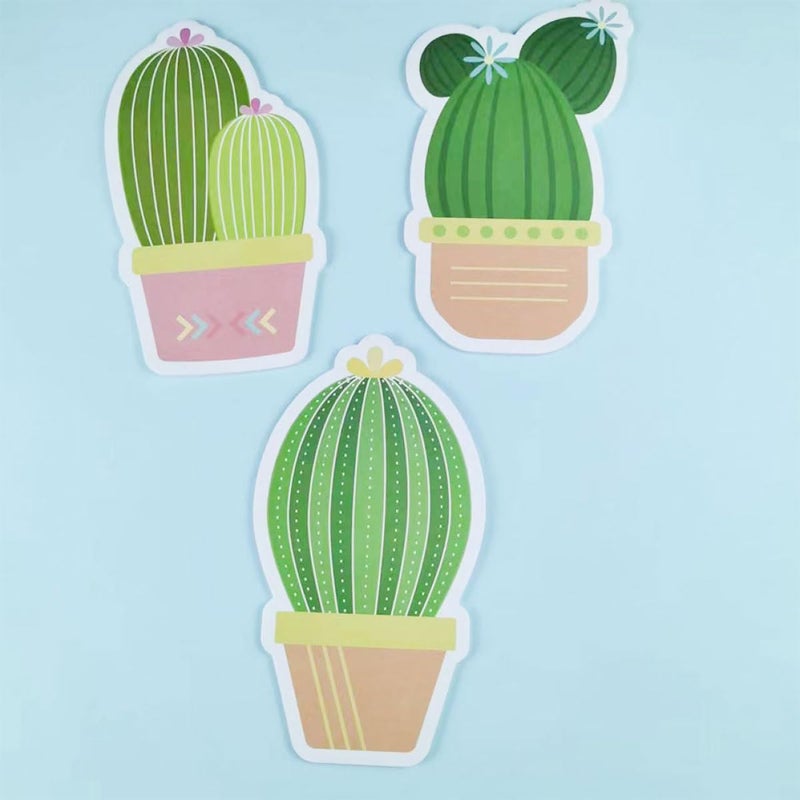 Cute Cartoon Cactus Sticky Notes Set 6 Mini Memo Pads 1 6 Sheets Each - Image 5