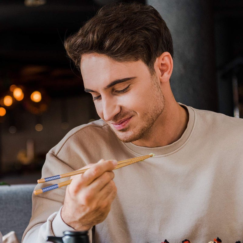 Antner 5 Pairs Bamboo Chopsticks Reusable Japanese Style Chopstick Gift Sets, Classic Natural Bamboo Chop Sticks Dishwasher Safe, 8.8 Inch/22.5cm - Image 2