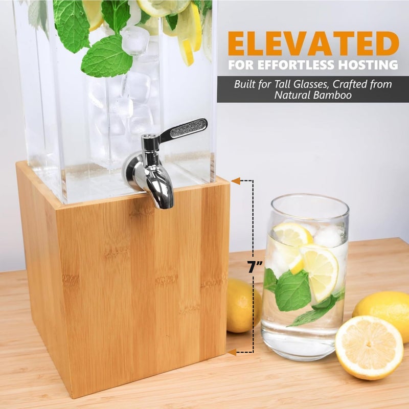 Ksestor ACRYLIC Drink Dispenser- 1.25 GALLON Beverage Dispenser with Stand and Ice Core â€“ Cold Drink Server for Parties and Events - Image 5