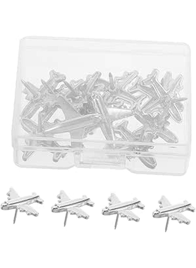 Decorative Metal Airplane Push Pins 24 Pieces For Bulletin Board And Wall Decor - Image 1