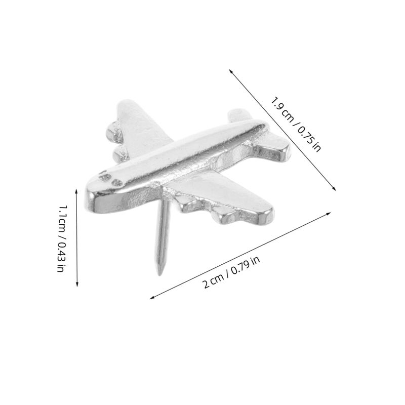 Decorative Metal Airplane Push Pins 24 Pieces For Bulletin Board And Wall Decor - Image 3