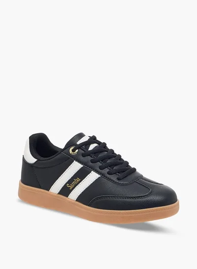 SAMBA Women's Panelled Ankle Sneakers with Lace-Up Closure