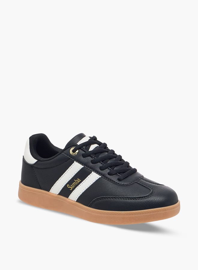 SAMBA Women's Panelled Ankle Sneakers with Lace-Up Closure  - Image 1