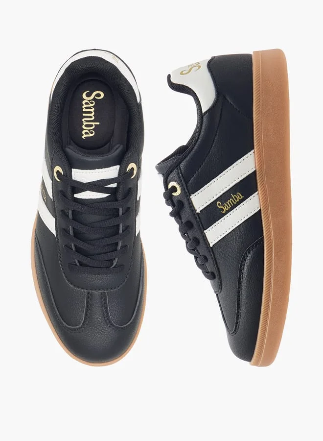 سامبا Women's Panelled Ankle Sneakers with Lace-Up Closure