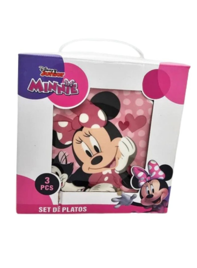 Minnie Mouse Kids Dinner Set | 3-Piece Ceramic Bowl, Plate & Mug Combo - Image 2