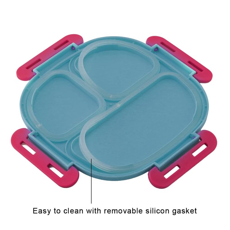 SKi Homeware Baker Insulated 3 Grid Bento Lunch Box With Stainless Steel Inner And A Steel Spoon Avg 450Ml - Image 4