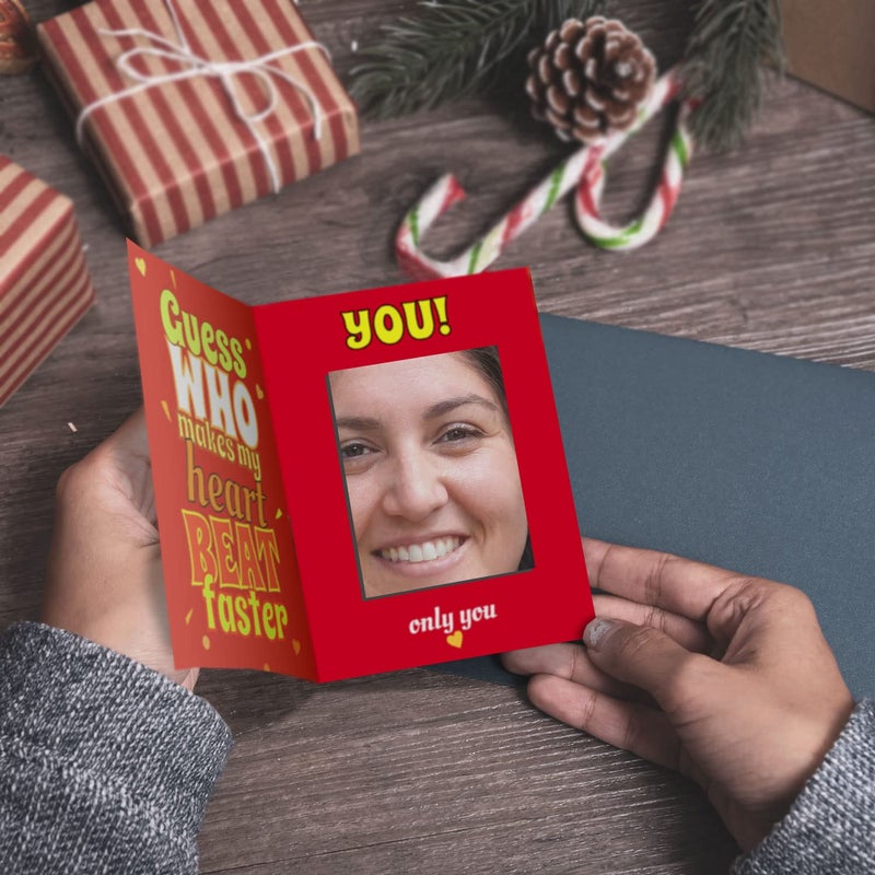exciting Lives Guess Who Heartbeat Mirror Card For Wife,Girlfriend Love Couple,Valentines Day,Anniversary,Love Greeting Card (Red,Pack Of 1) - Image 3