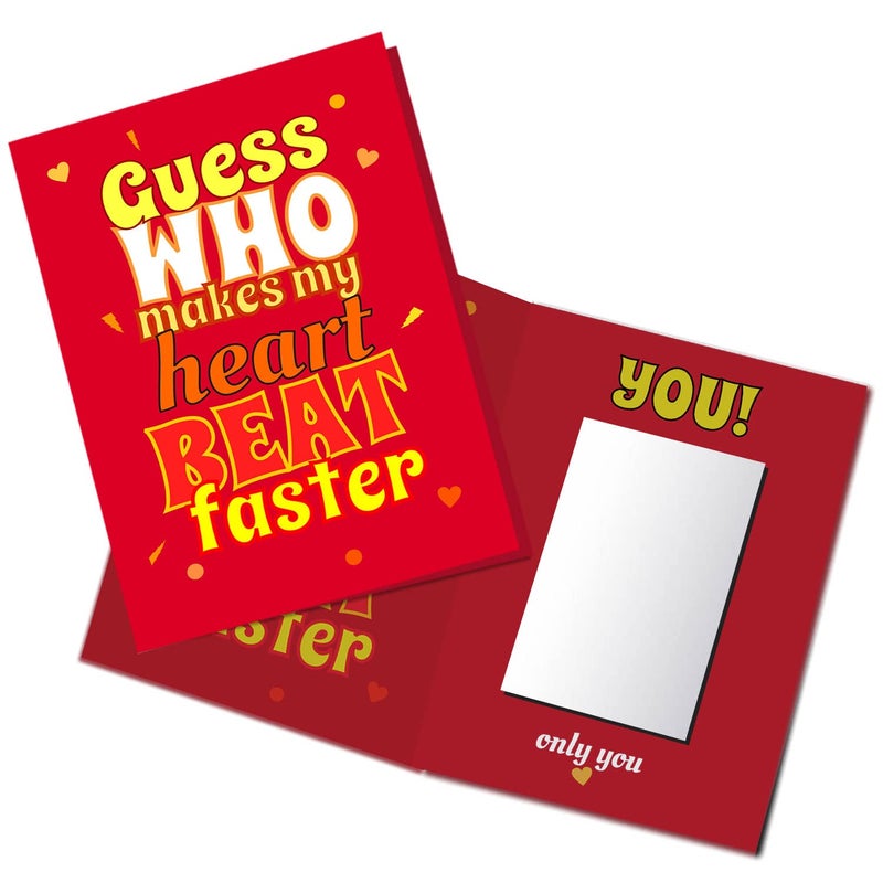 exciting Lives Guess Who Heartbeat Mirror Card For Wife,Girlfriend Love Couple,Valentines Day,Anniversary,Love Greeting Card (Red,Pack Of 1) - Image 2