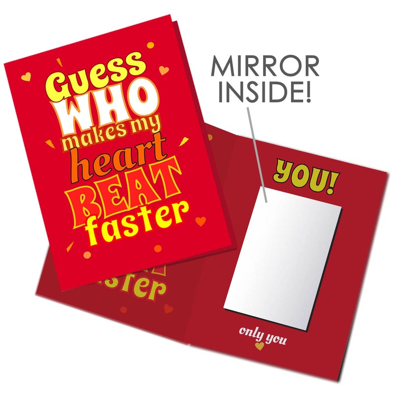 exciting Lives Guess Who Heartbeat Mirror Card For Wife,Girlfriend Love Couple,Valentines Day,Anniversary,Love Greeting Card (Red,Pack Of 1) - Image 5