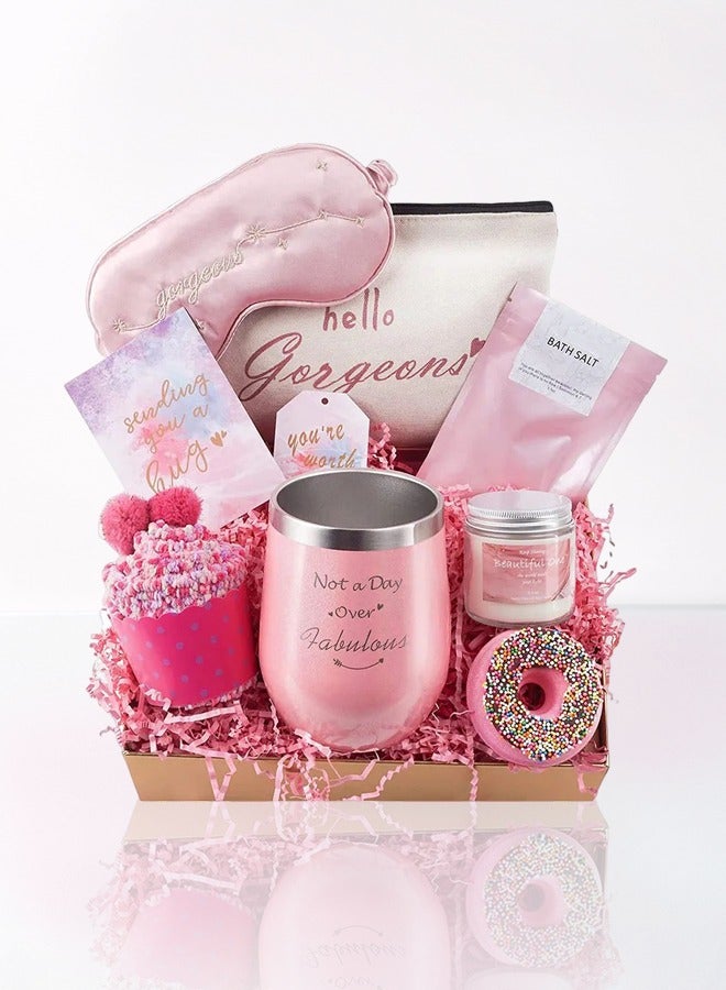 Arabest Wedding/Birthday Gift Set for Bride & Teen Girl - Pink Luxury Box with Custom Tumbler, Candle & Eye Mask (Ramadan Gift for Her) - Image 2