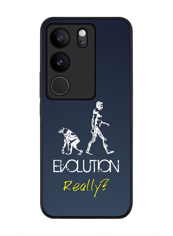 Stylizedd Rugged Black Edge case for Vivo V29 / Vivo V29 Pro / Vivo S17, Slim fit Soft Flexible Rubber Edges Anti Drop Cover - Evolution, Really (Grey) - Image 1