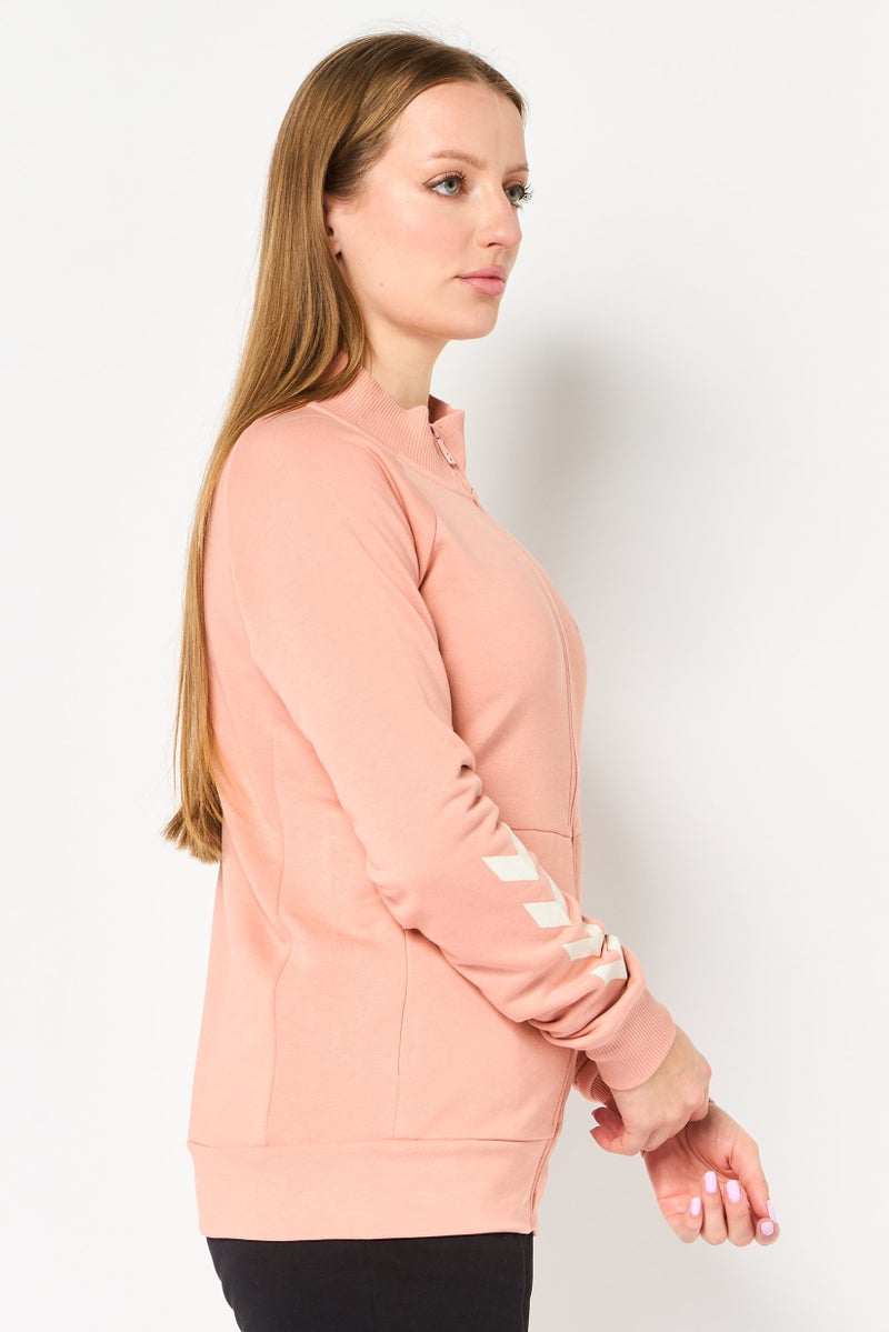 Hummel Women Sportswear Fit Long Sleeve Outdoor Jacket, Pink - Image 3
