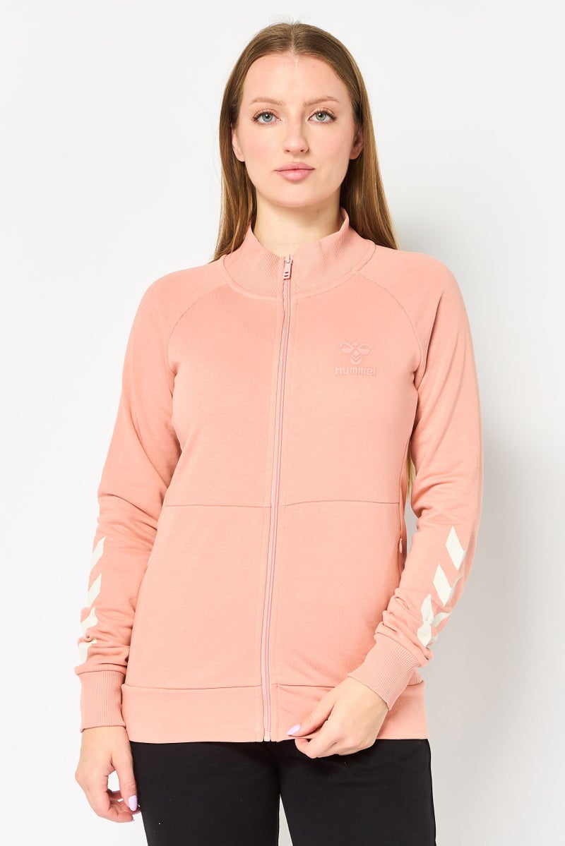 Hummel Women Sportswear Fit Long Sleeve Outdoor Jacket, Pink - Image 1