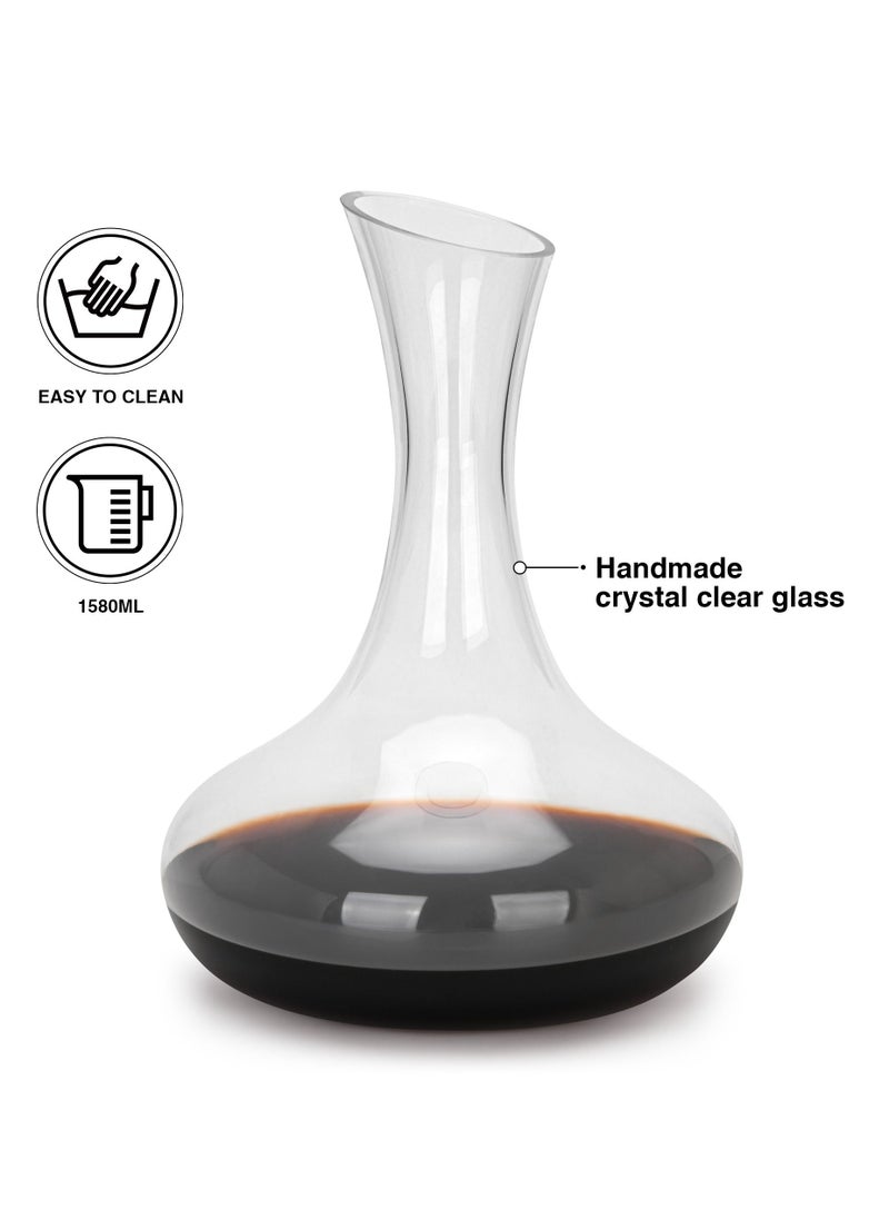 Fissman Decanter 1580ml, Hand Blown Crystal Carafe, Great Gift with Box Packaging  - Image 3
