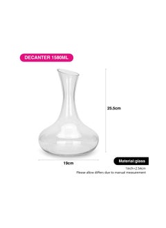 Fissman Decanter 1580ml, Hand Blown Crystal Carafe, Great Gift with Box Packaging  - Image 4