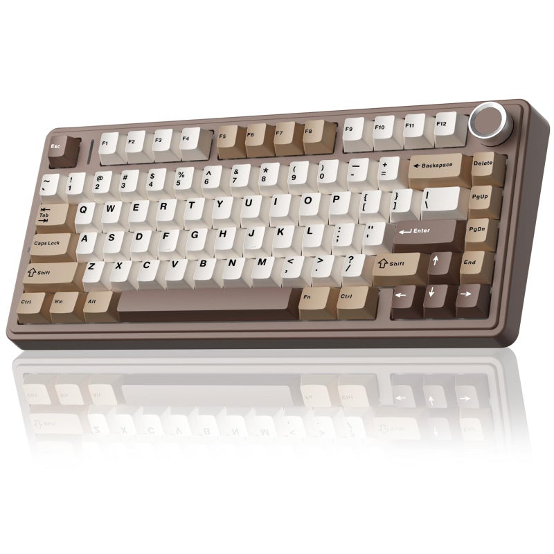 Aula F75 Wireless Mechanical Keyboard,Creamy Keyboard with RGB Backlit Hot Swappable, 81 Keys 75% Layout Gaming Keyboard, Bluetooth/2.4GHz/Type-C, Creamy Sounding-Gradient Grey - Image 1