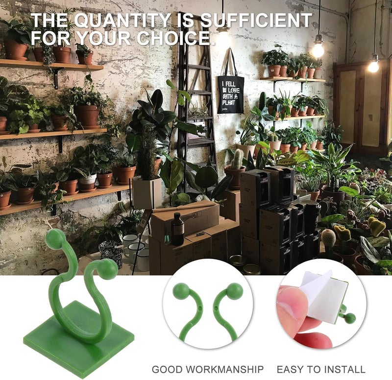 100pcs Green Plant Fixing Hooks Clips for Climbing Plants Vine Traction Support Indoor Outdoor Gardening Accessories Material - Image 3
