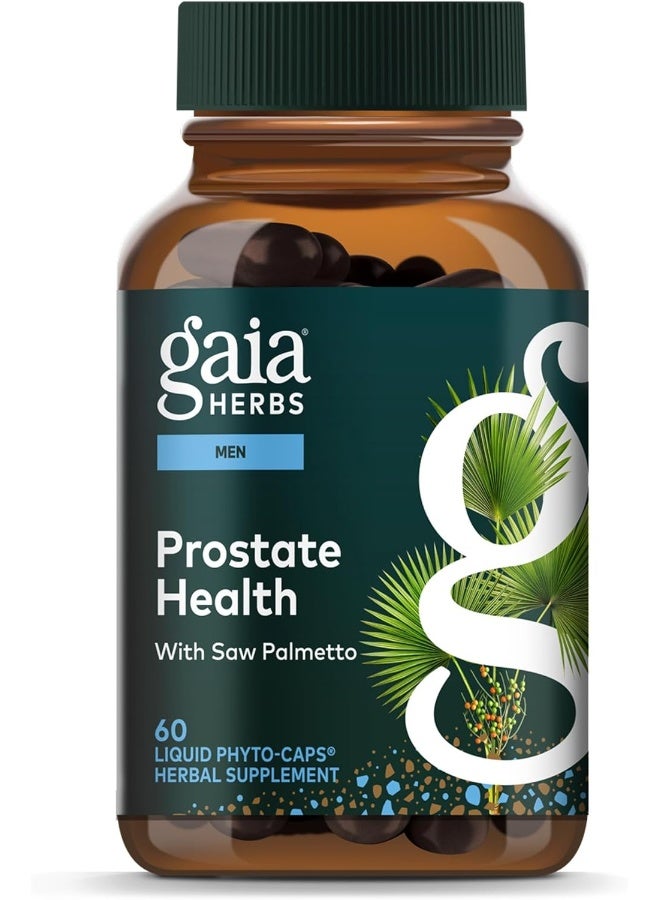 Gaia Herbs كبسولات صحة البروستاتا | مع بالميتو المنشار، الشاي الأخضر، جذر القراص والميرمية البيضاء، 60 كبسولة سائلة نباتية - Image 1