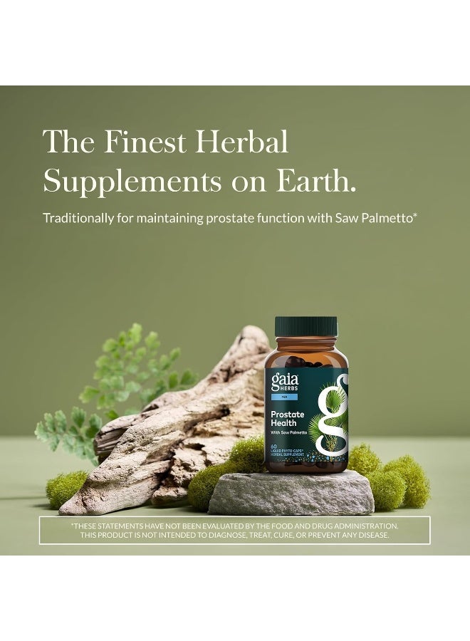 Gaia Herbs كبسولات صحة البروستاتا | مع بالميتو المنشار، الشاي الأخضر، جذر القراص والميرمية البيضاء، 60 كبسولة سائلة نباتية - Image 5