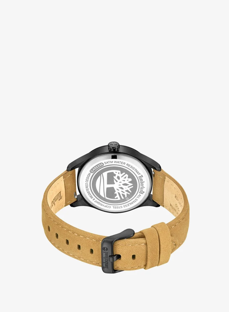 Timberland  Men's Rambush Black Dial Wheat Leather Strap Analog Watch for Men 42mm for Men | Best Price UAE
