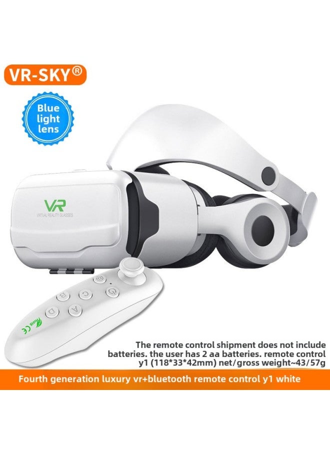 Magic Mirror G02EF HD VR Glasses Mobile Phone 3D Smart Virtual Reality Headset Glasses-Color:Four Generation Deluxe Edition + Y1 White - Image 1