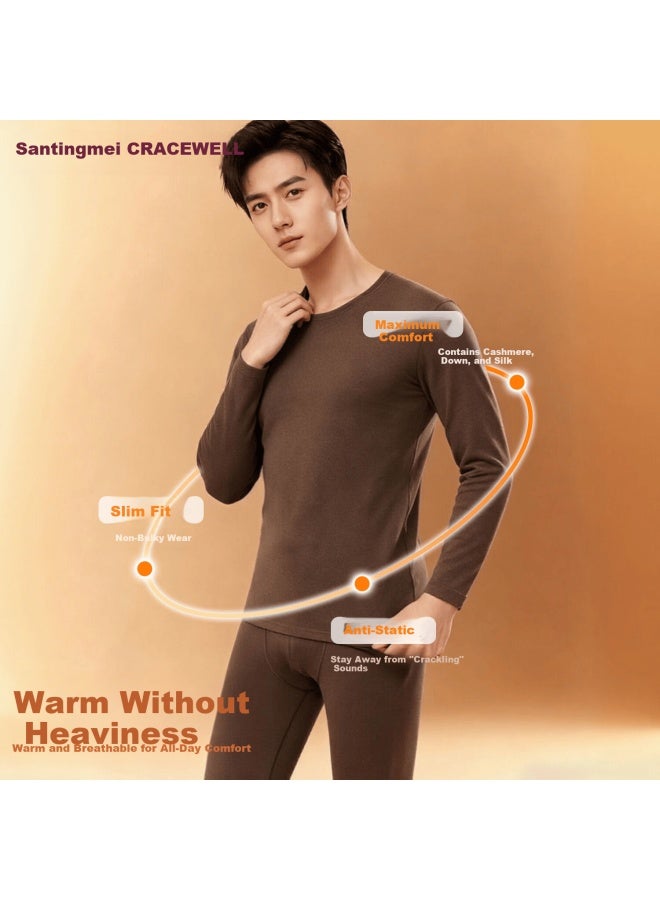 Gracewell Women's Thermal Underwear Set, German Velvet Wool And Silk Blend, Fleece-lined Thickened Base Layer, Autumn Long Johns, Seamless Cold-resistant Top And Bottom Set - Image 1