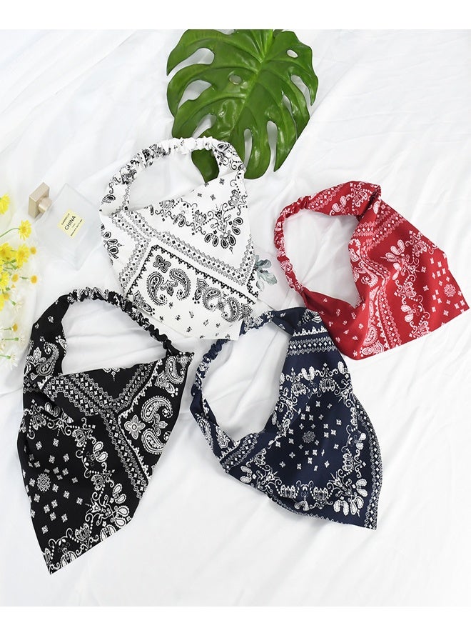 GUSGU 4 Pack Hair Scarf Headband for Women, Elastic Boho Triangle Bandana Head Scarf, Non Slip Paisley Print Headbands Hair Scarves for Women and Girls, Hair Accessories - Image 4