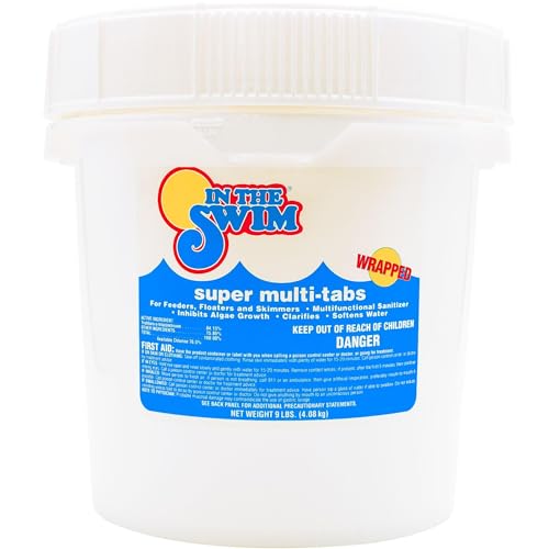In The Swim 3 inch 5-in-1 Super Multi-Tabs – Swimming Pool Sanitizer – Chlorine - Algaecide - Stabilizer - Clarifier - 9 Pounds - Image 1