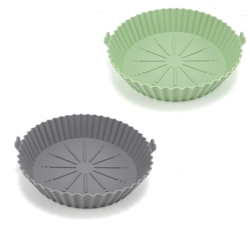 KESESU Air Fryer Silicone Air Fryer Liners Silicone Pot Reusable Food Grade Baking Basket Accessories Replacement of Flammable Disposable Parchment Paper Grey Pista 75 IN - Image 1