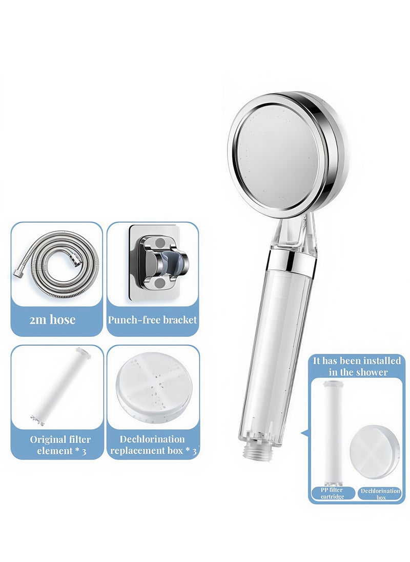 Generic Handheld filter Shower Head For Skin And Haircare Removes Chlorine And Harmful Pollutants Prevent Hair Loss And Moisturize Your Skin Chrome Plated  - Image 1