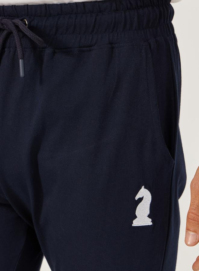 Styli Embroidered Ribbed Cuff Joggers with Drawstring  - Image 4