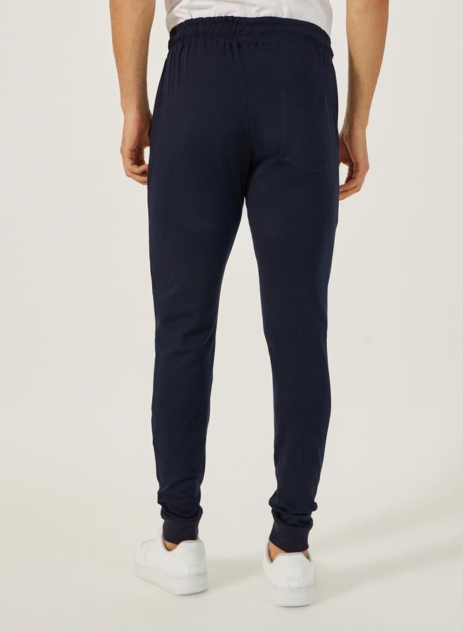 Styli Embroidered Ribbed Cuff Joggers with Drawstring  - Image 5