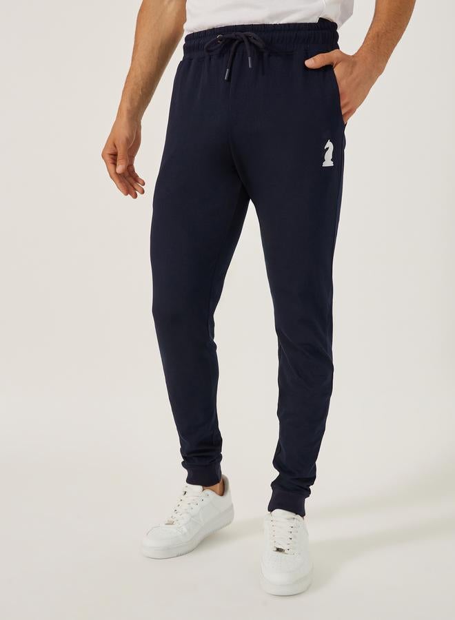 Styli Embroidered Ribbed Cuff Joggers with Drawstring  - Image 2