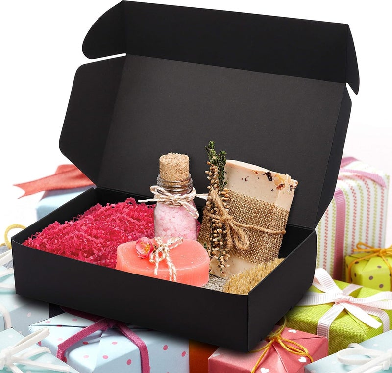 Black Gift Box – Elegant Rectangle Design – Foldable Size:19 x 11 x 5 cm | Qty:10pcs - Image 4