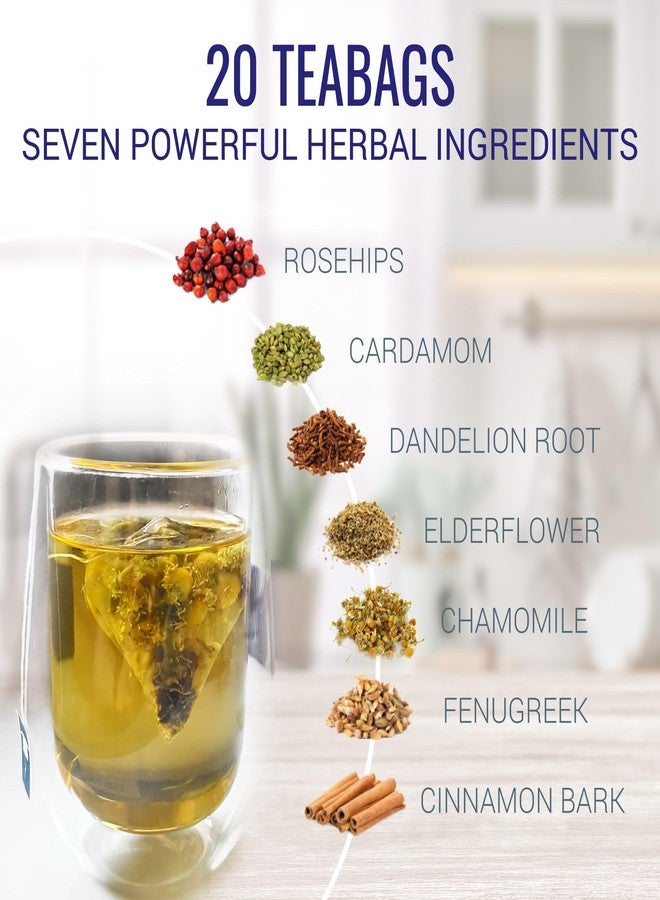 Nutri-Align Fasting Tea | 20 Herbal Tea Bags with Chamomile, Dandelion Root, Rosehips, Cinnamon Bark, Elderflower, Cardamom & Fenugreek | Caffeine Free Fasting Tea for Extended & Intermittent Fasting - Image 3