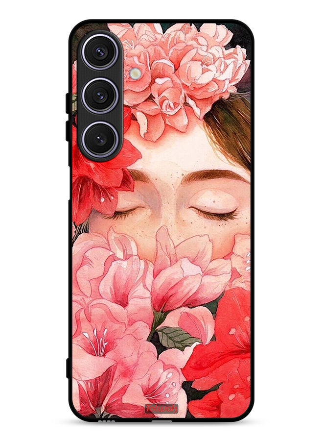 Tolwak Samsung Galaxy A26 Protective Case Cover Girl Face Hide In Flowers Art - Image 1