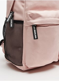 Oaklan by Shoexpress Logo Print Backpack with Adjustable Straps - 35x30x15 cm  - Image 3