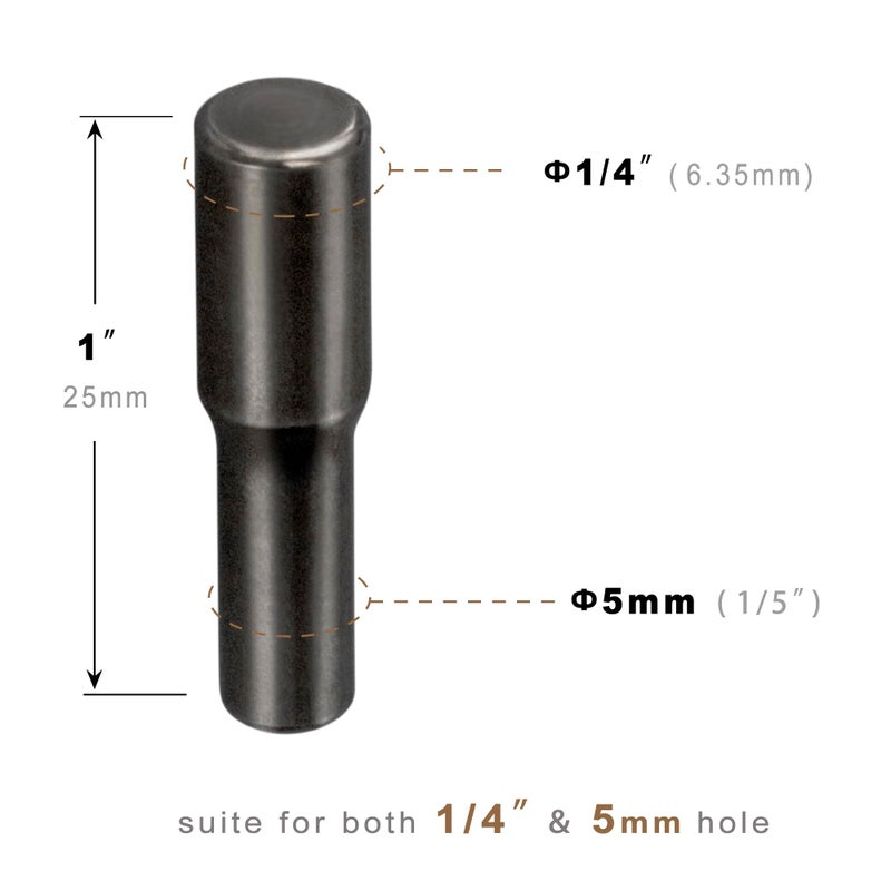 whitesnow 12pcs Metal Dual Diameter 1/4 Inch 5mm Shelf Pegs Pins Replacement Kitchen Cabinet Shelves Support Holders Bookshelf Bookcase Cupboard Adjustable Wood Glass Shelving Peg, Black Nickel - Image 2